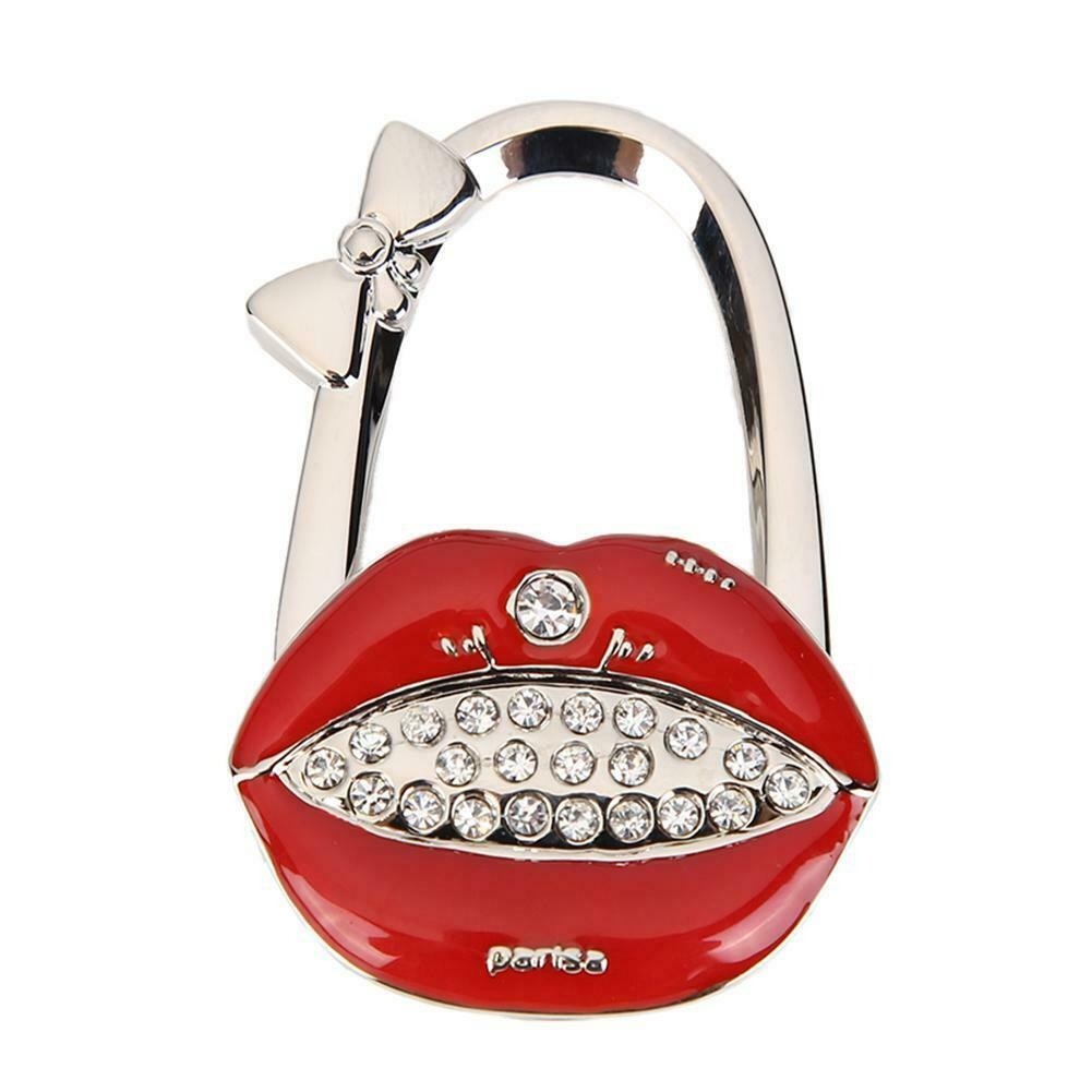 Sparkling Sexy Red Lip Crystal Handbag Hook