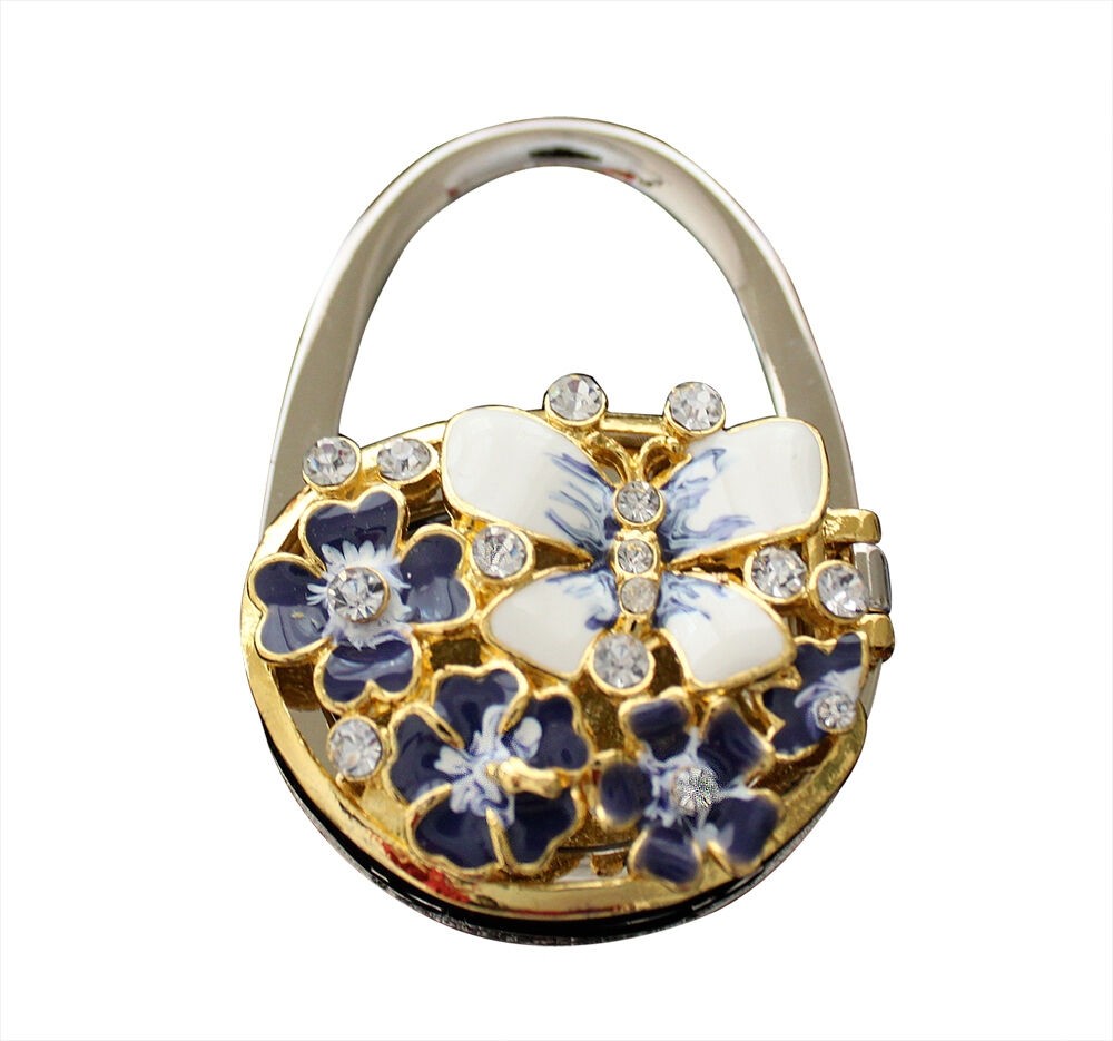Big Flower Diamond stud with Mirror handbag Hooks