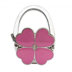 Four Leaves Clover Pink Handbag Hooks