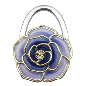 Purple Flower Rose Handbag Hooks